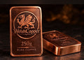 Two WelshCopper 250g collectors bars featuring a Welsh dragon design